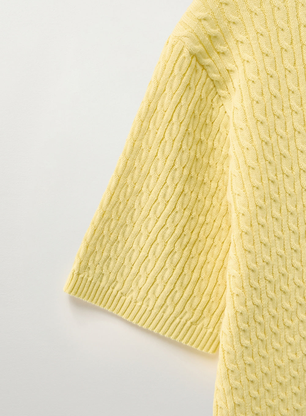 [satur] (W) Cable Knit Half Cardigan - Yellow