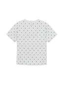 MLB Korea Women's Dots Pattern Lettering Slim Semi Crop T-shirts