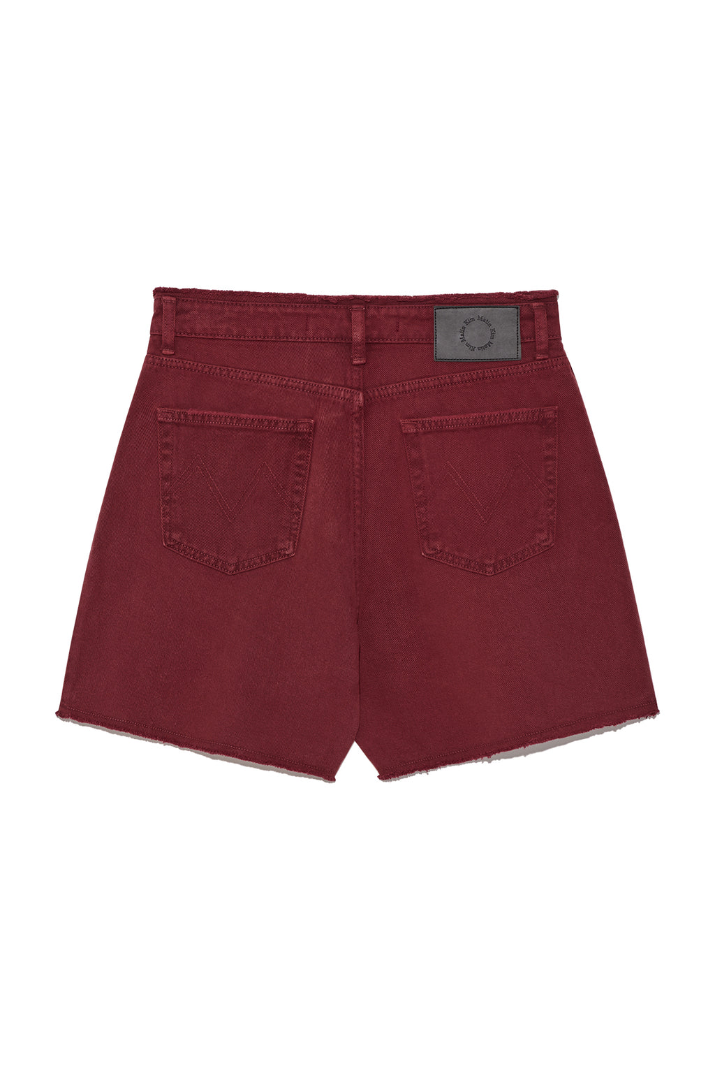 [matinkim] CUT LINE POINT DENIM SHORTS IN RED