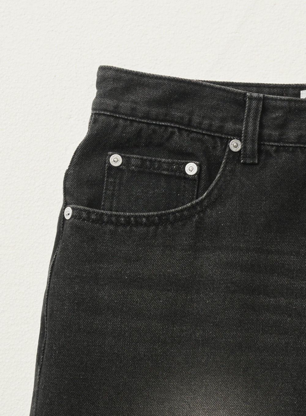 [satur] Brooklyn Newtro Wide Washed Denim Pants - Newtro Black