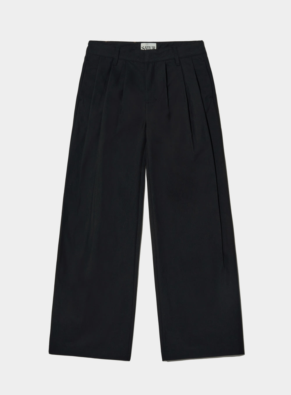[satur] (W) Bliss 3-Tuck Wide Chino Pants - Classic Black