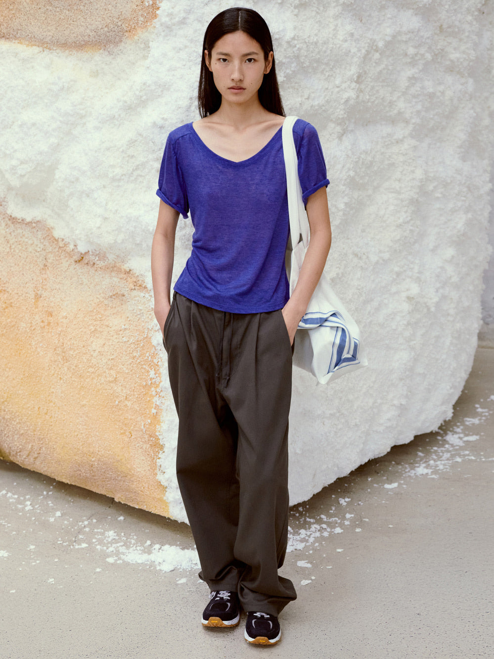 [Low Classic] Drawstring Cotton Pants_Charcoal