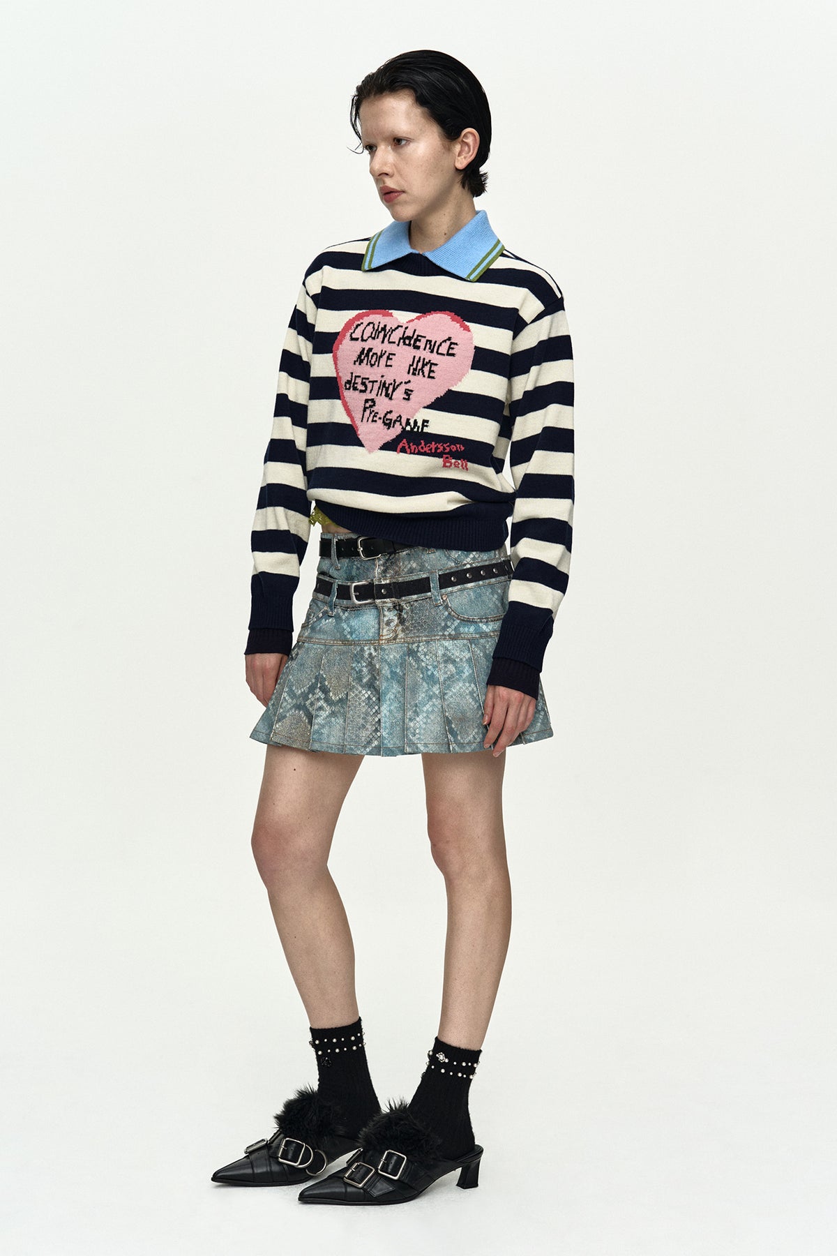 Andersson Bell Girl'S Heart Message Crew-Neck Sweater