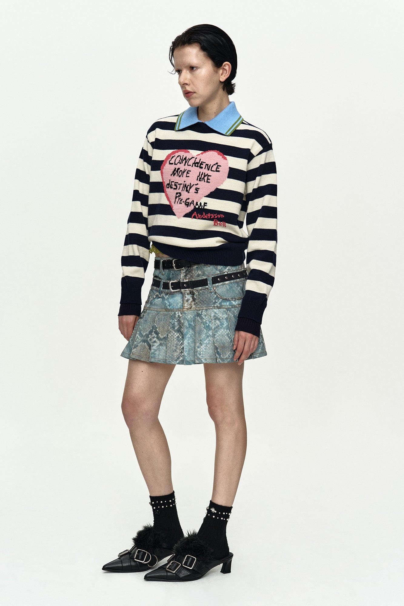 Andersson Bell Girl'S Heart Message Crew-Neck Sweater