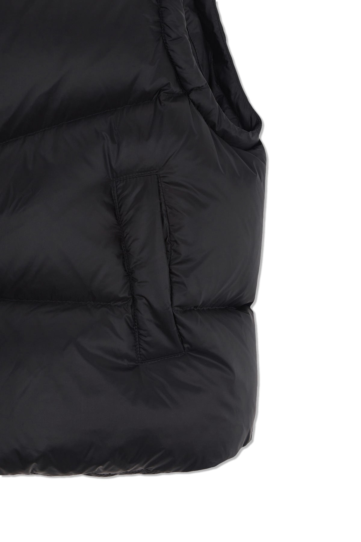 [matinkim] UNBALANCE QUILTED DOWN VEST FOR WOMEN IN BLACK