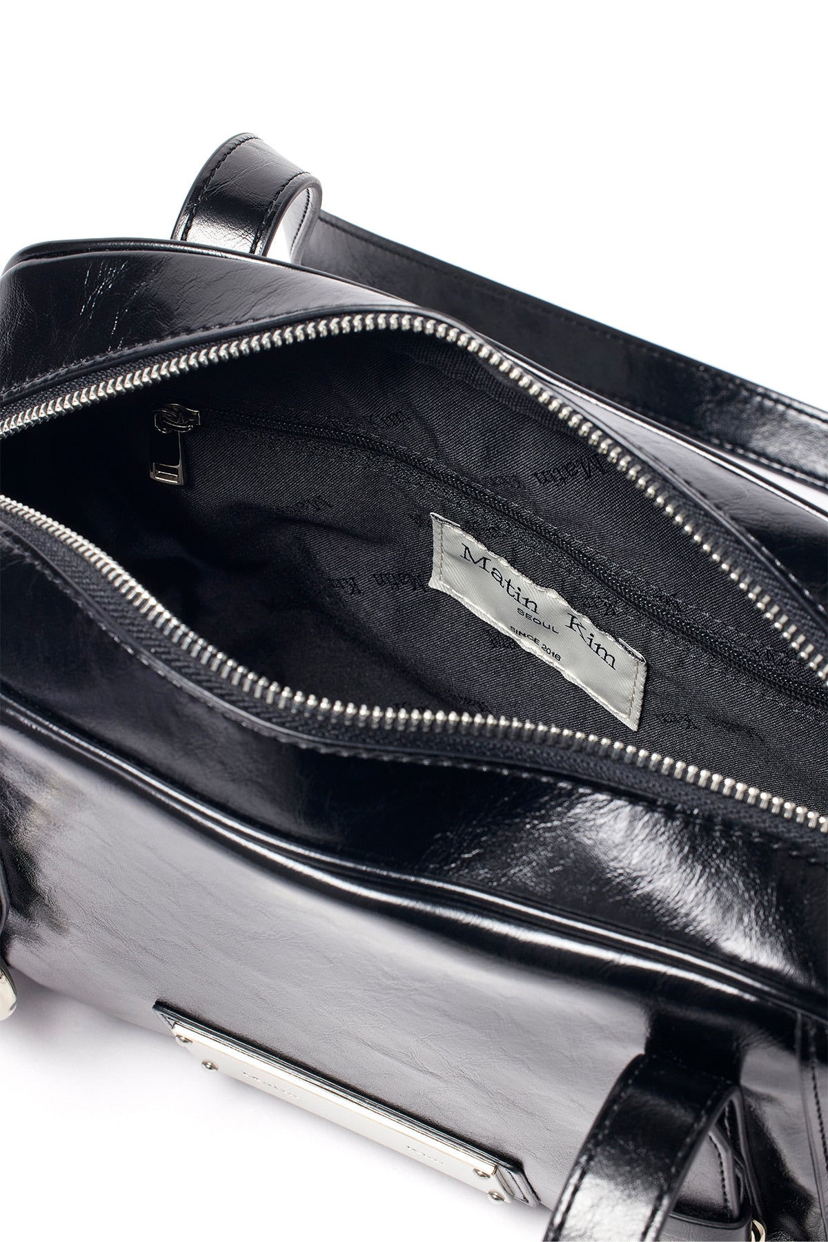 [matinkim] BIKER DETAIL SQUARE SHOULDER BAG IN BLACK