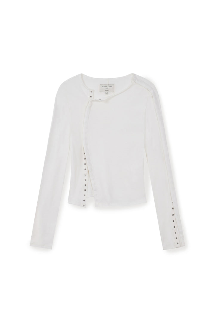 Matinkim Label Detail Slim Fit Top IN Ivory