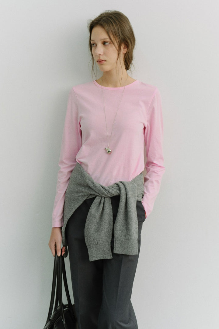 Dunst Essential Crew-Neck T-Shirt Pink