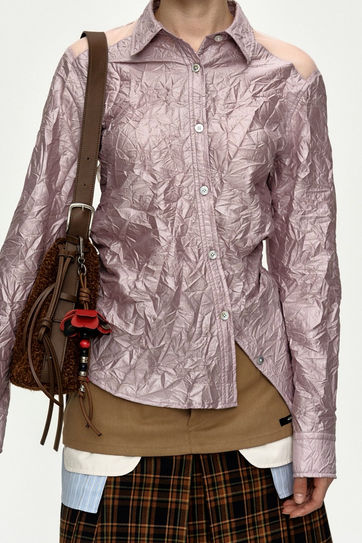Andersson Bell Crinkled Twist-Tuck Shirt