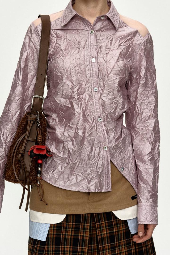 Andersson Bell Crinkled Twist-Tuck Shirt