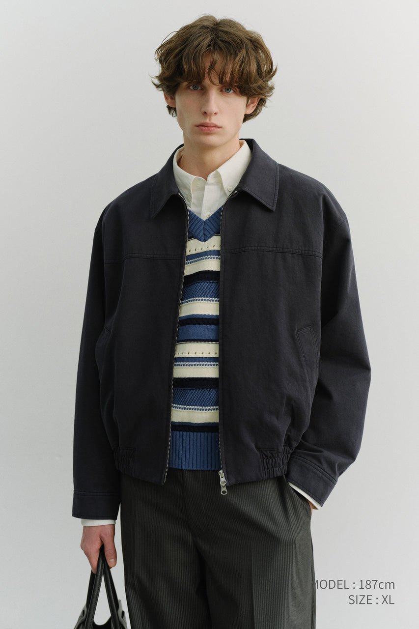 Dunst Unisex Collared Blouson Jacket Navy