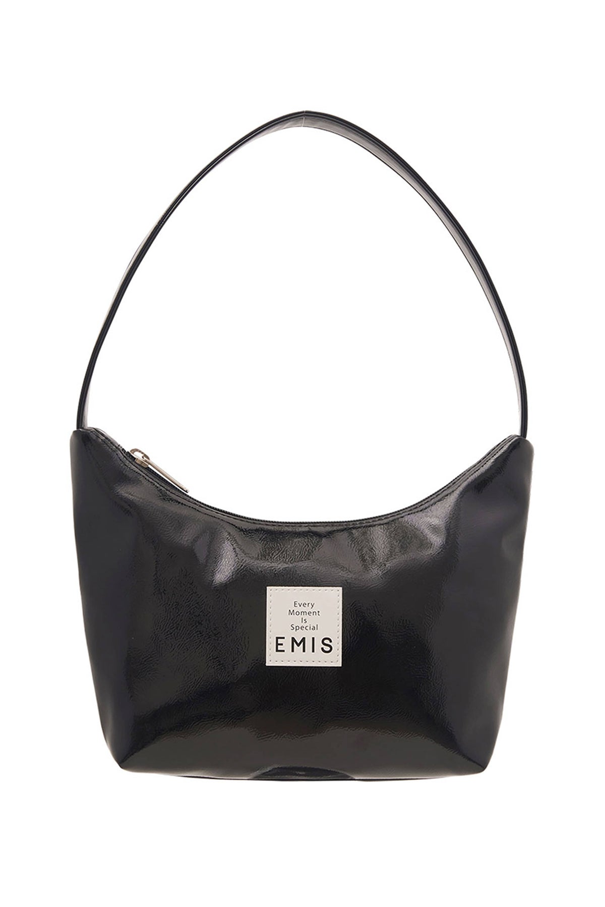 Emis New Enamel Hobo Bag-Black