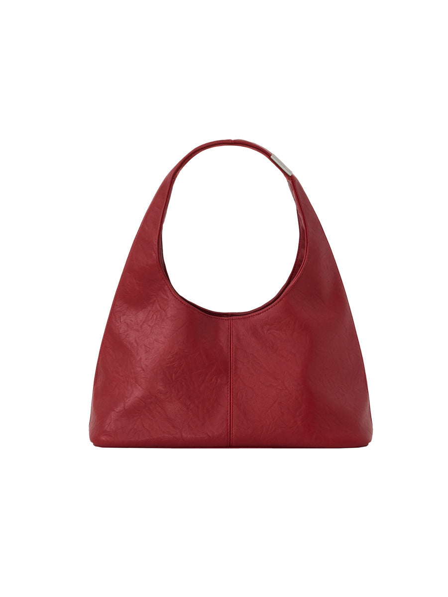 GLOWNY G Leather Half Shoulder Bag (Red)