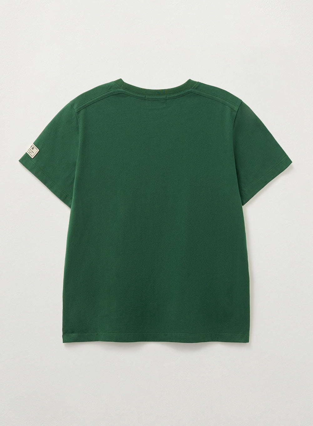 [satur] (W) Bon Voyage Raw-Cut Applique T-Shirt - Deep Green
