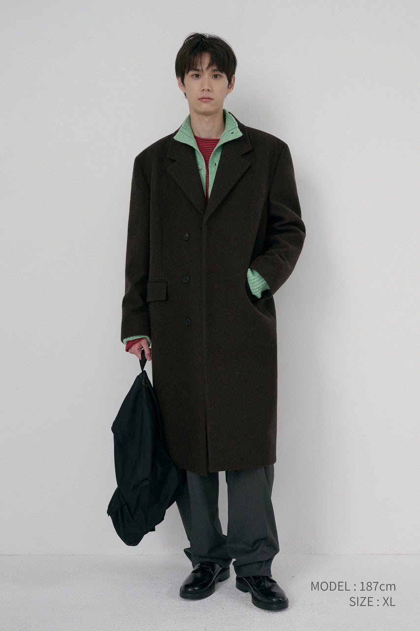 Dunst Unisex Boxy Tailored Coat Deep Brown