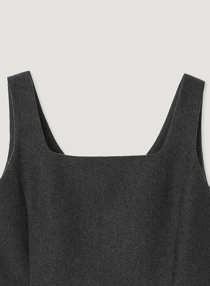 Mango Maniplease Penne Wool One Piece Charcoal