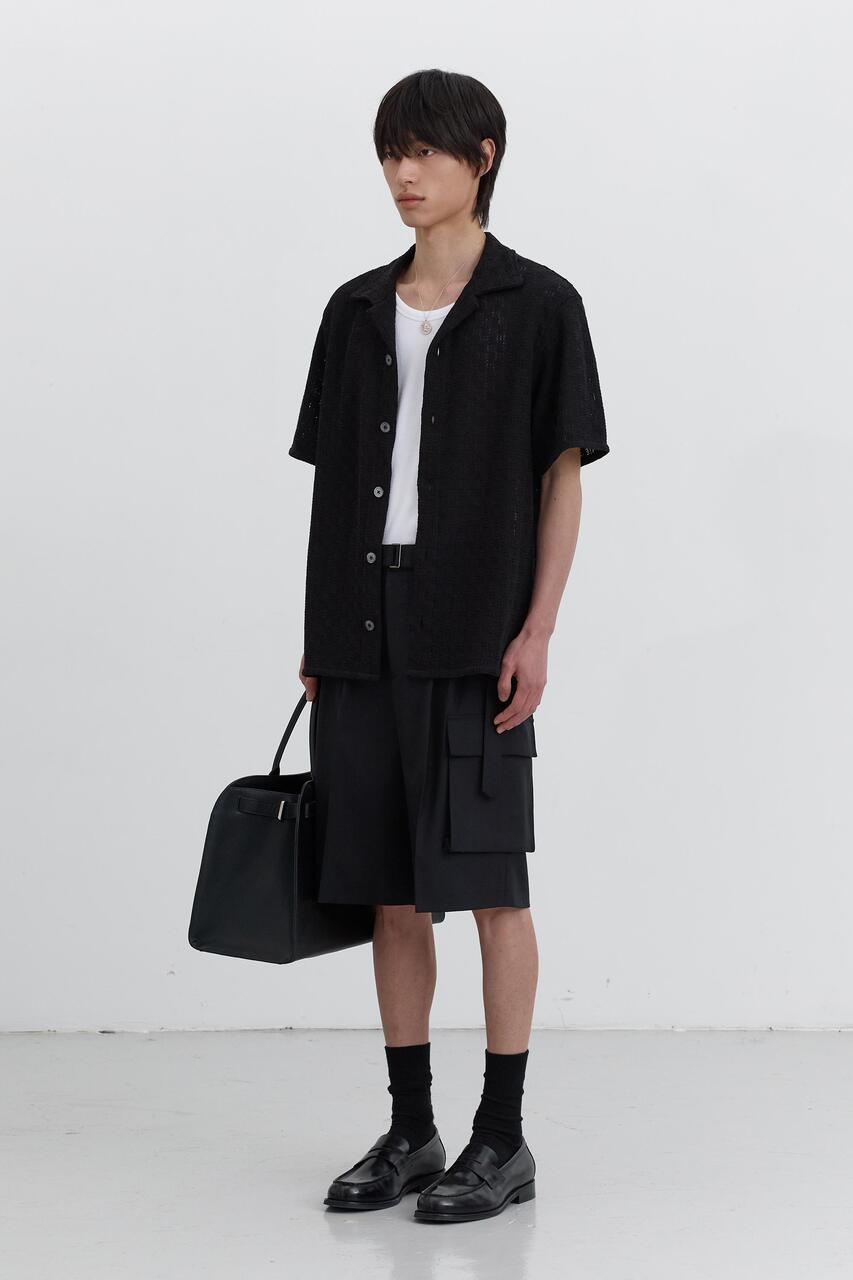 Dunst Belted Multipocket Bermuda Shorts Black