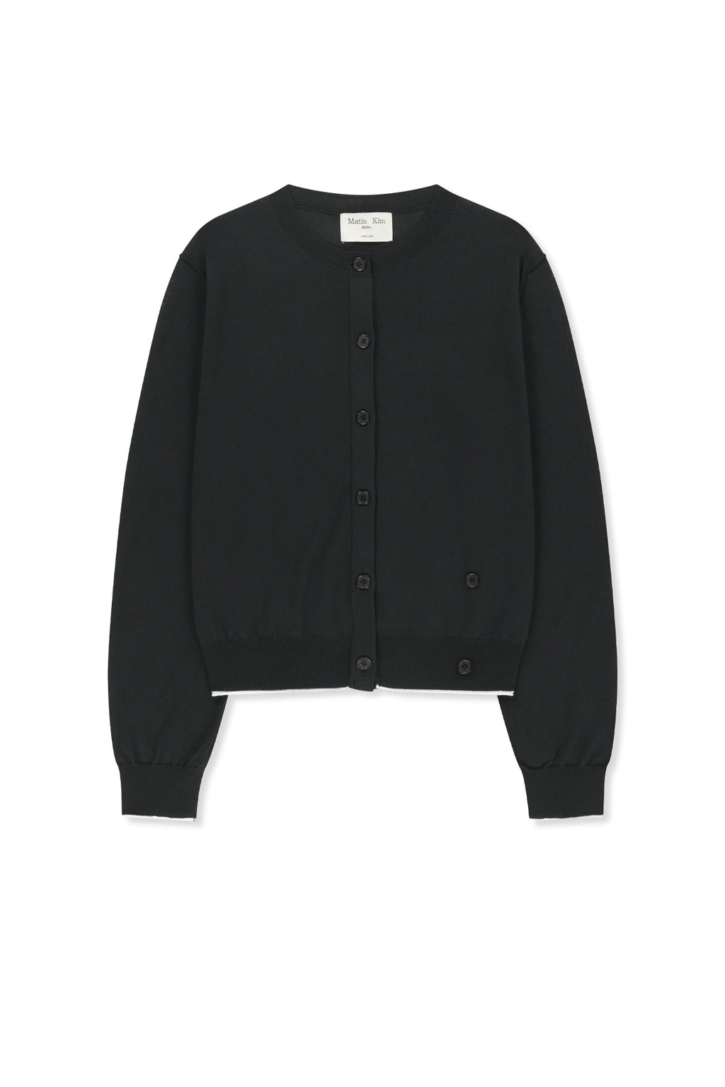 [matinkim] Back Logo Sheer Cardigan For Women IN Black