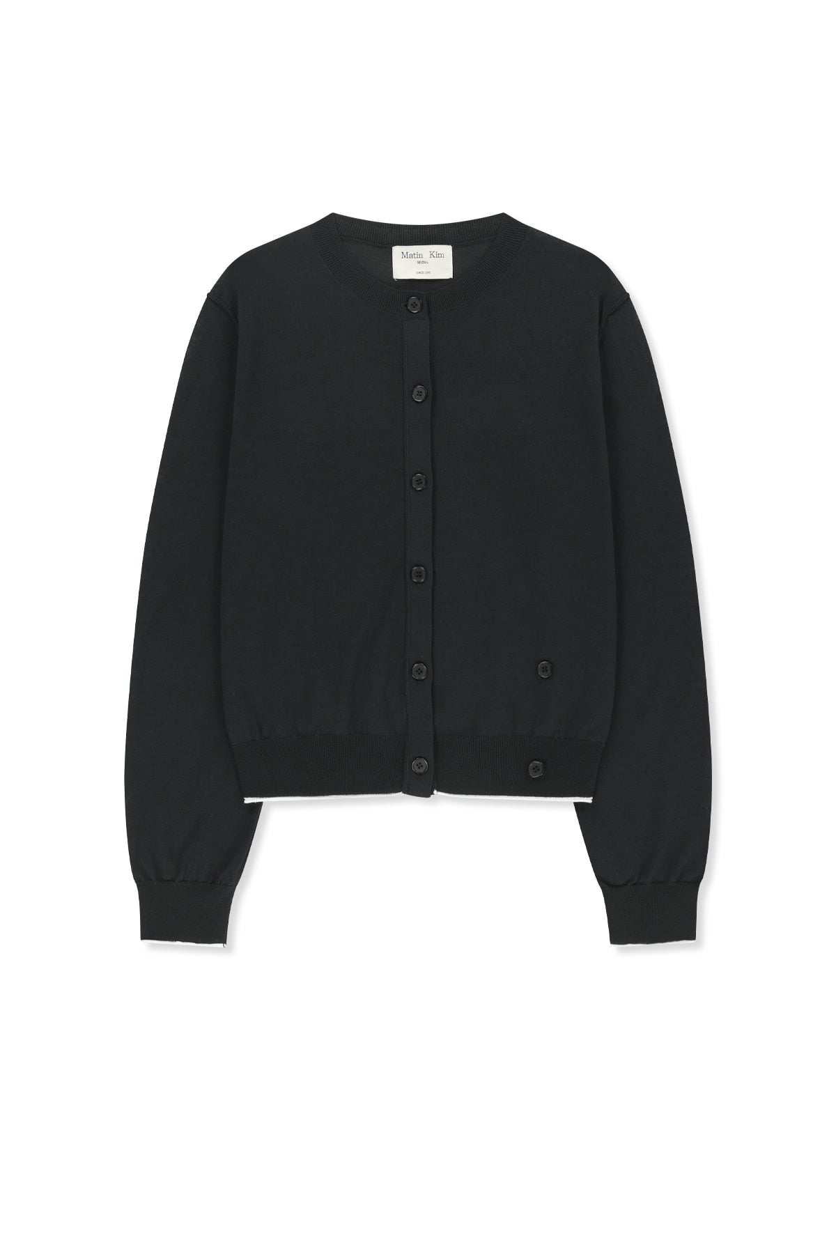 [matinkim] Back Logo Sheer Cardigan For Women IN Black