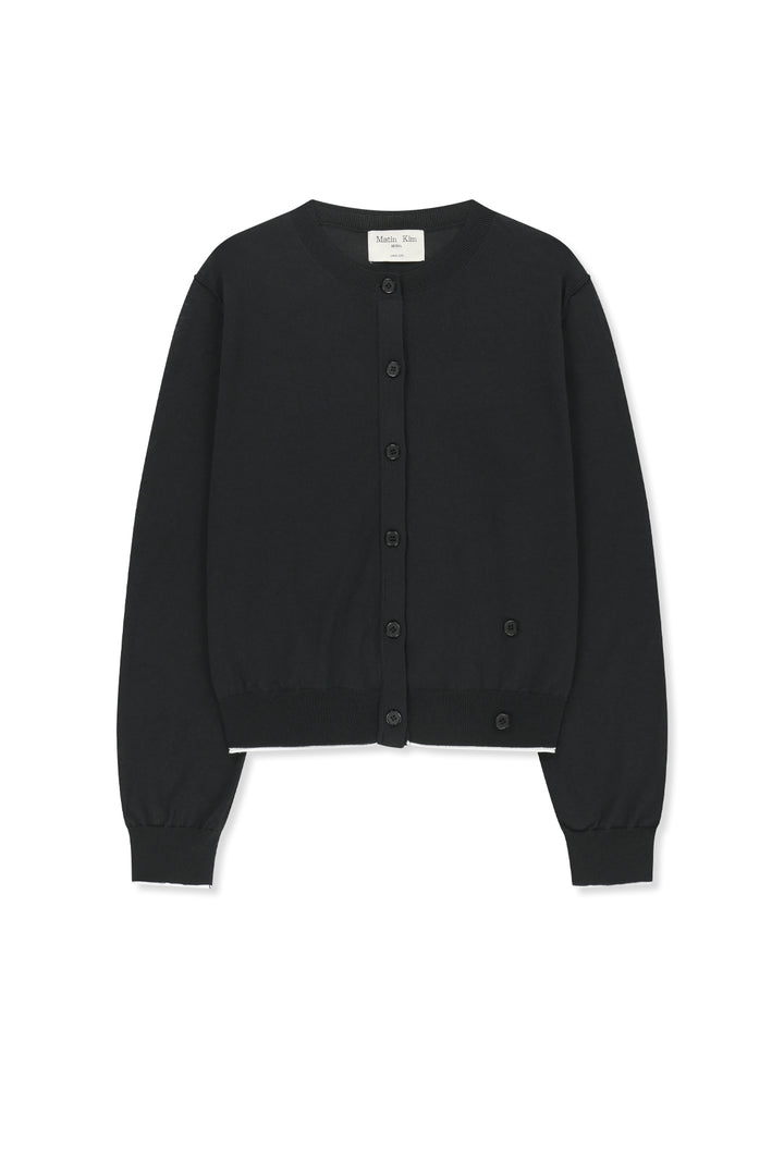 Matinkim Back Logo Sheer Cardigan For Women IN Black