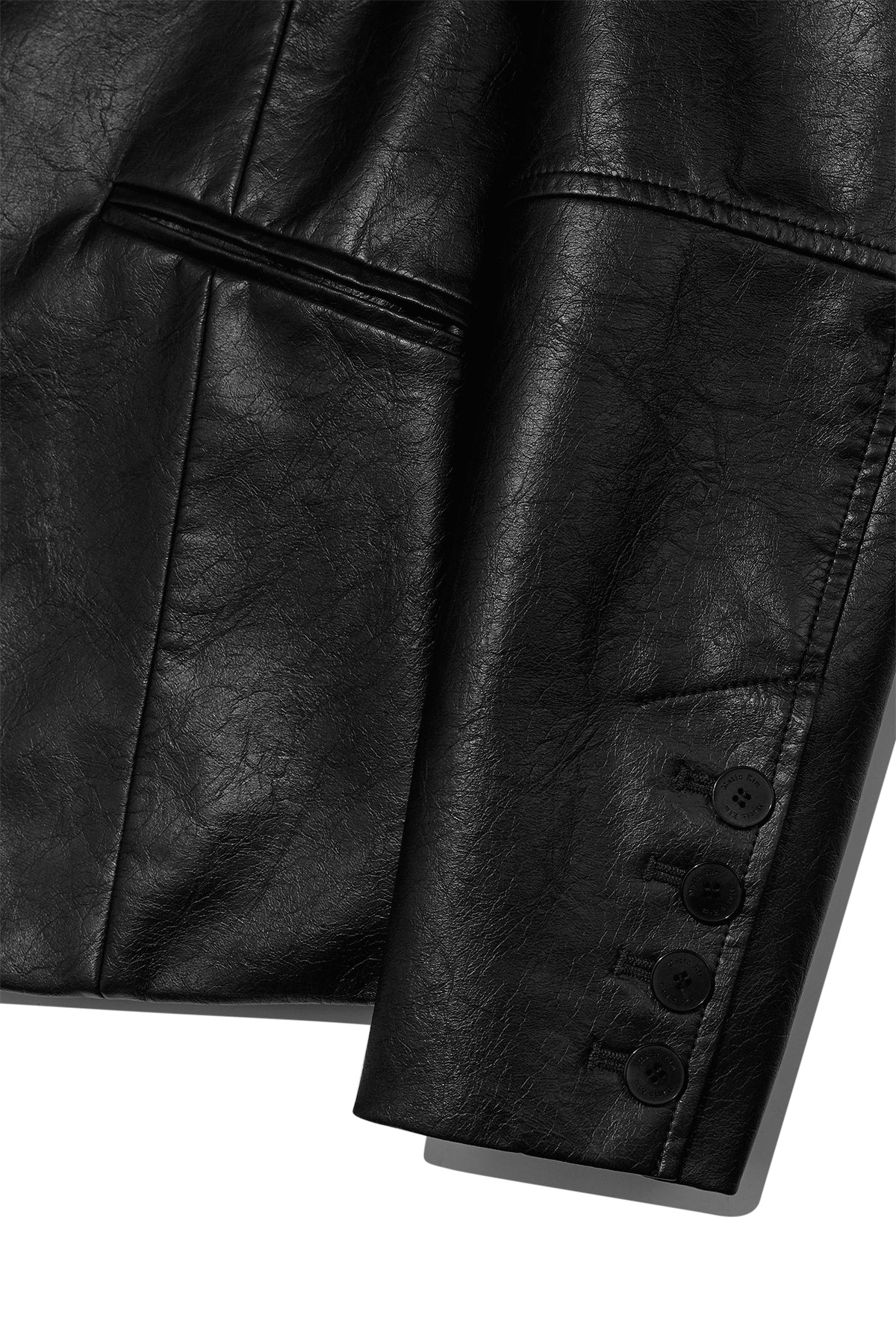 [matinkim] LEATHER SINGLE BLAZER IN BLACK