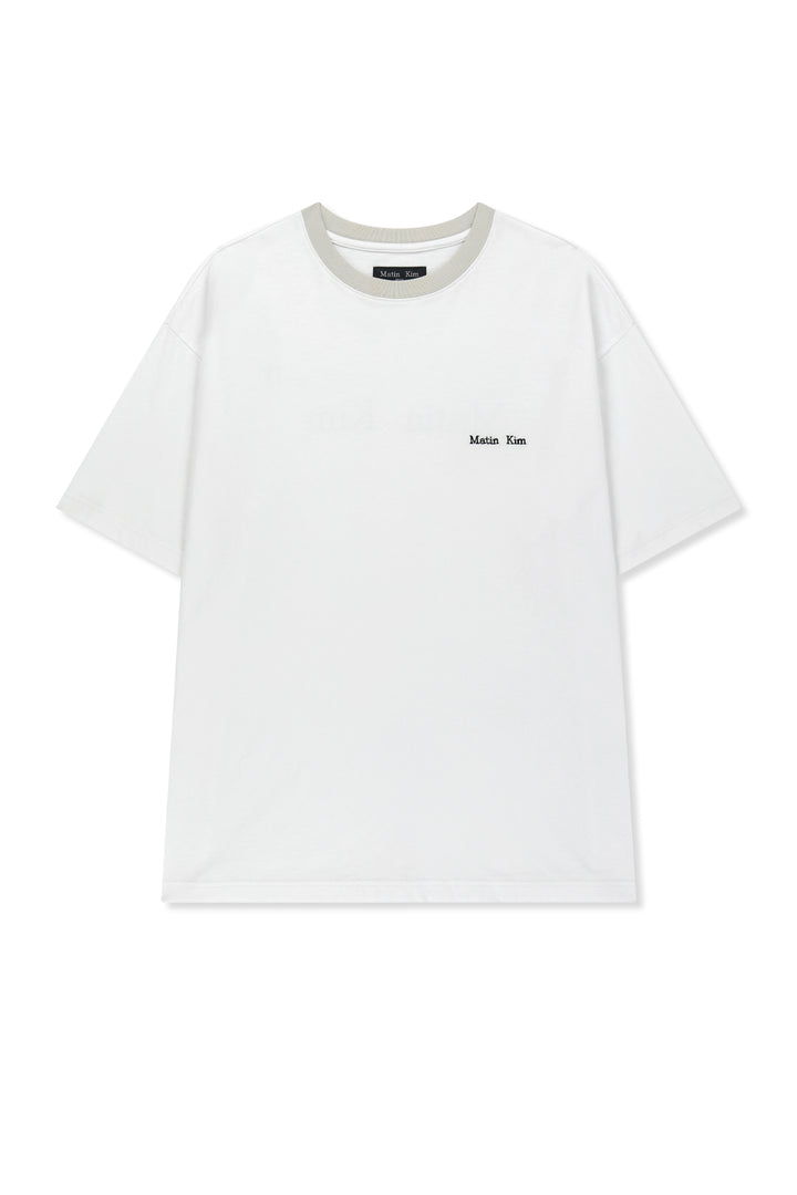 Matinkim Tonal Rib Back Logo Top For Men IN White