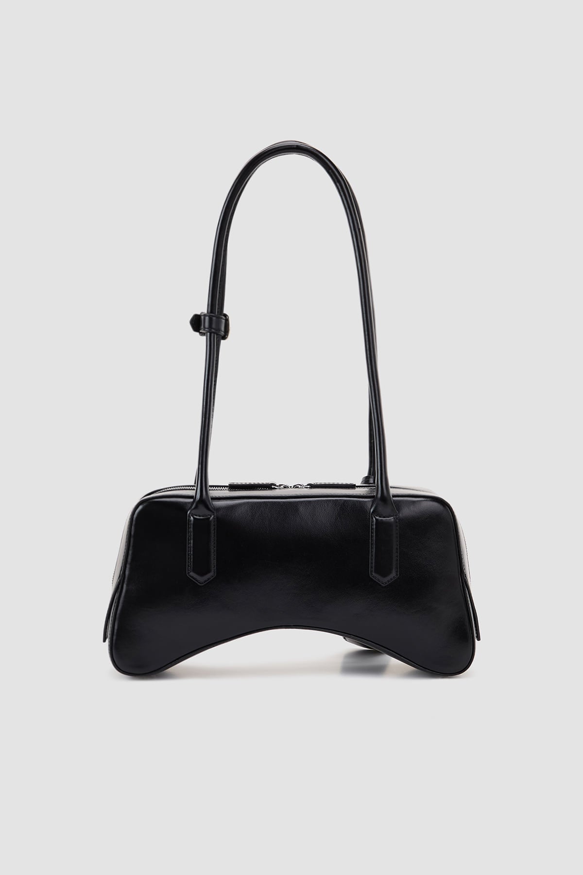 Matinkim Arch Shape Leather Bowling Bag IN Black
