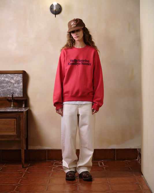 Classic Typo Logo Sweatshirt_Warm Red