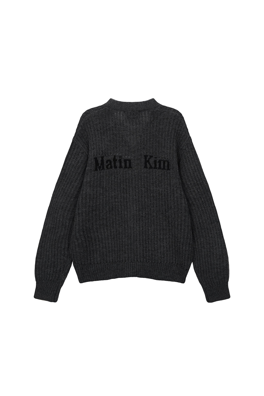 [matinkim] HAIRY CROCHET CARDIGAN FOR MEN IN GREY