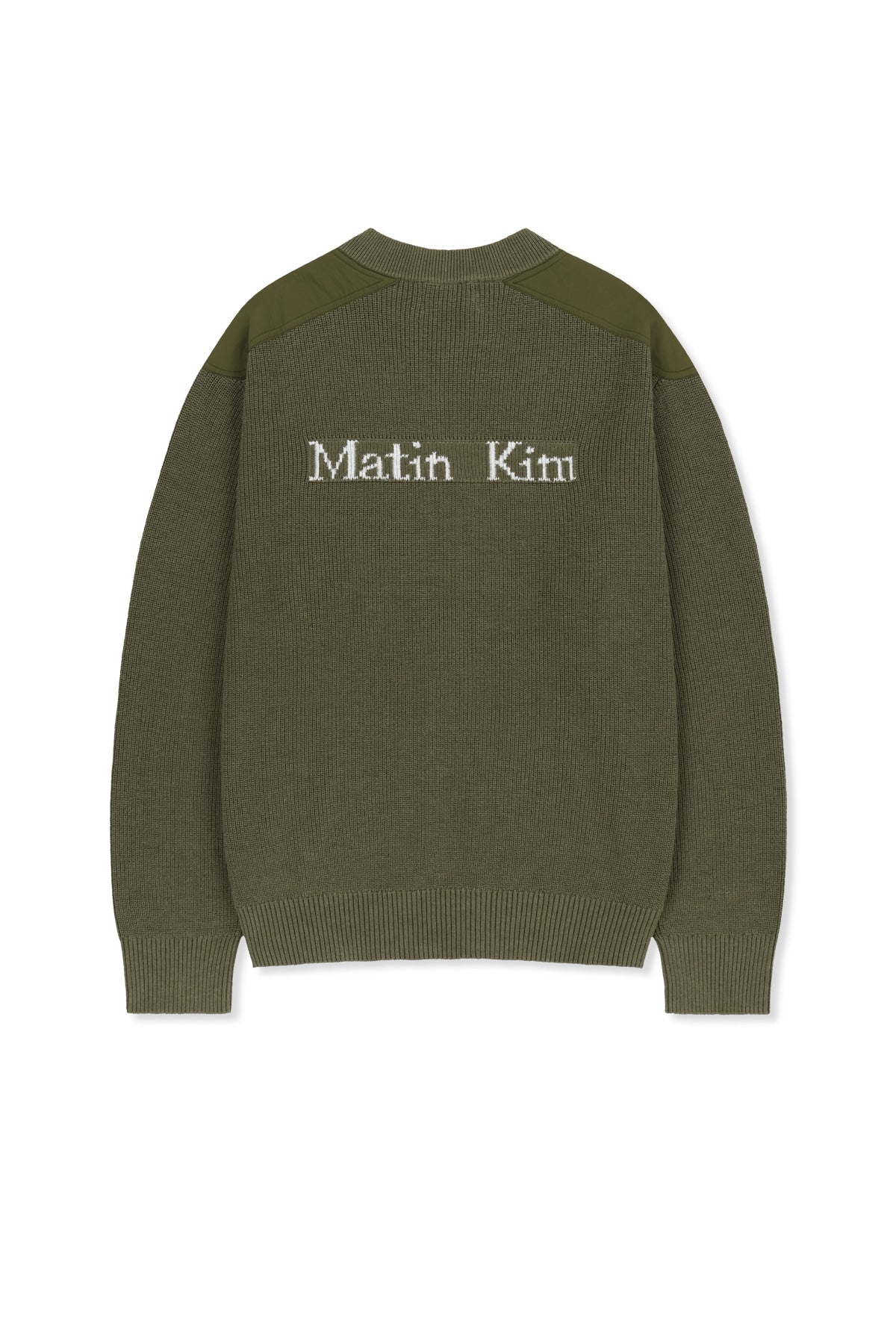 Matinkim Patch Detail Knit Zip UP For Men IN Khaki