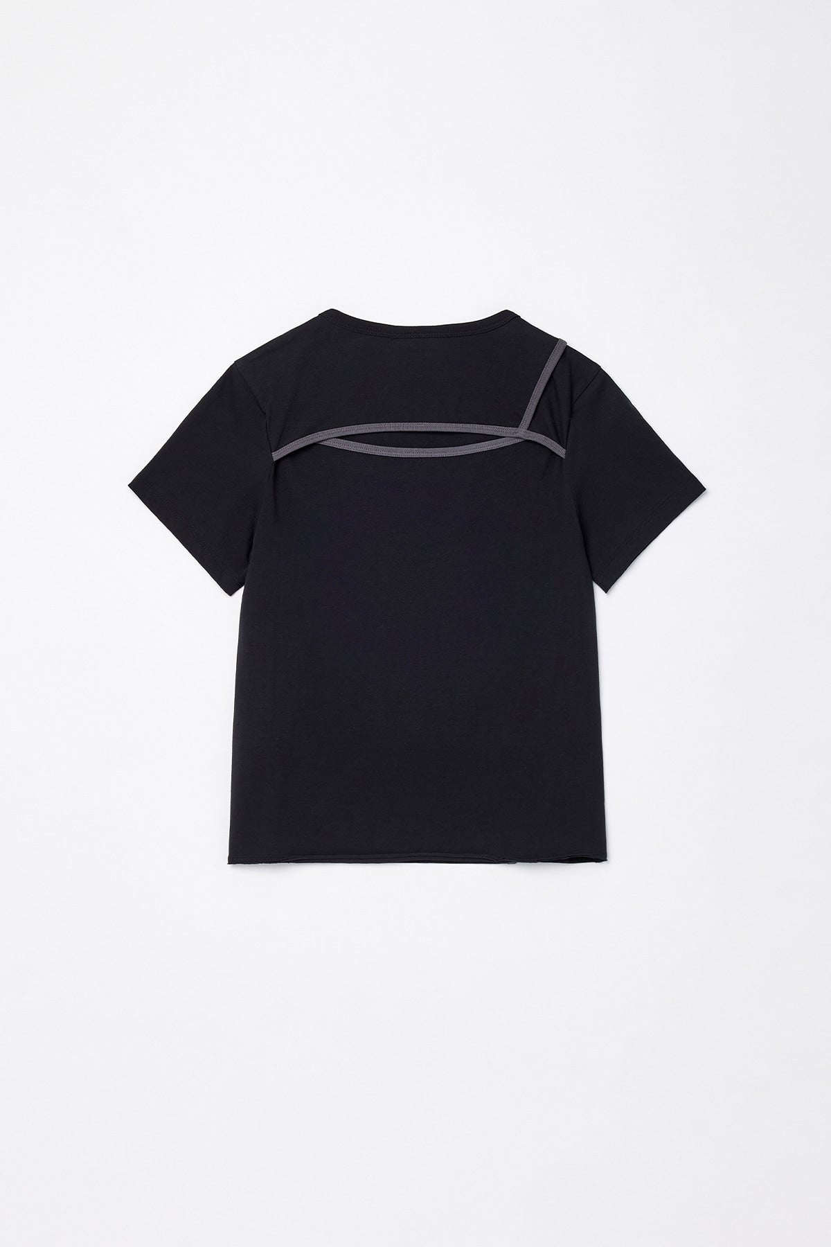 Matinkim Back Slit Slim Top IN Black