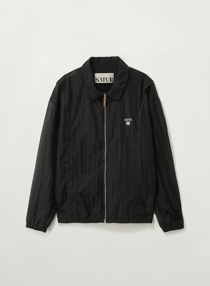 Satur Ripstop Piping Nylon Jacket - Black