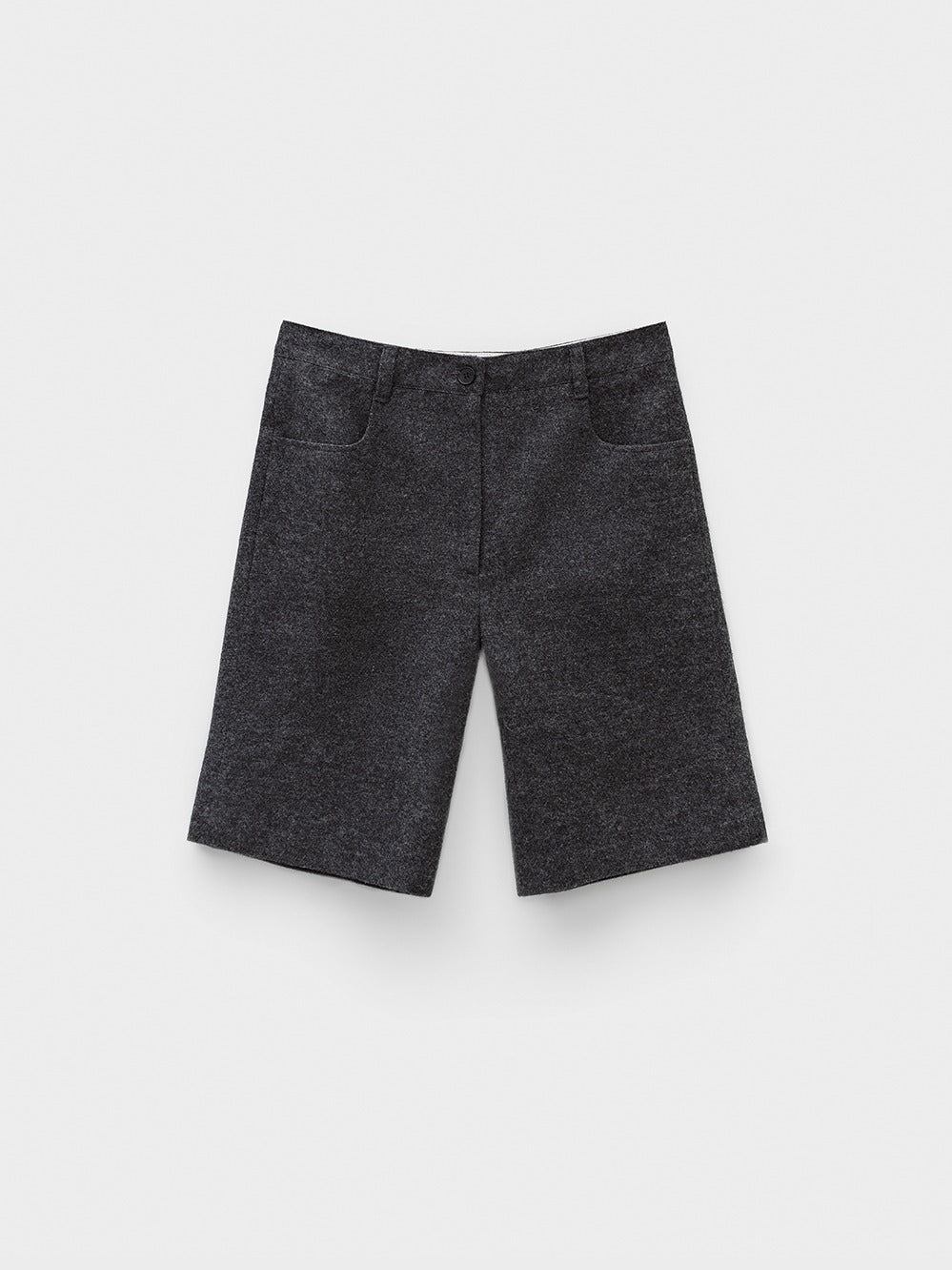 Low Classic Flared Bermuda Pants Melange Grey