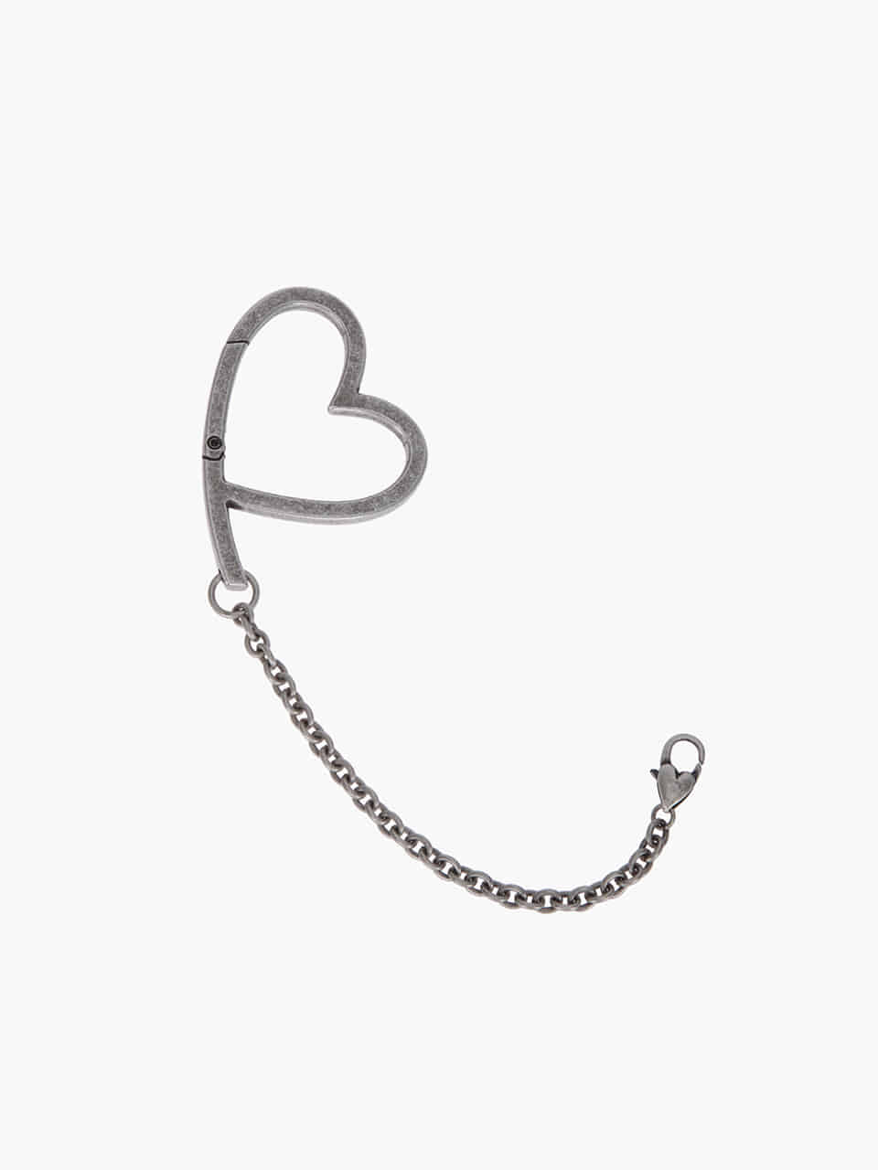 Margesherwood Heart Clip Keychain antiqued silver