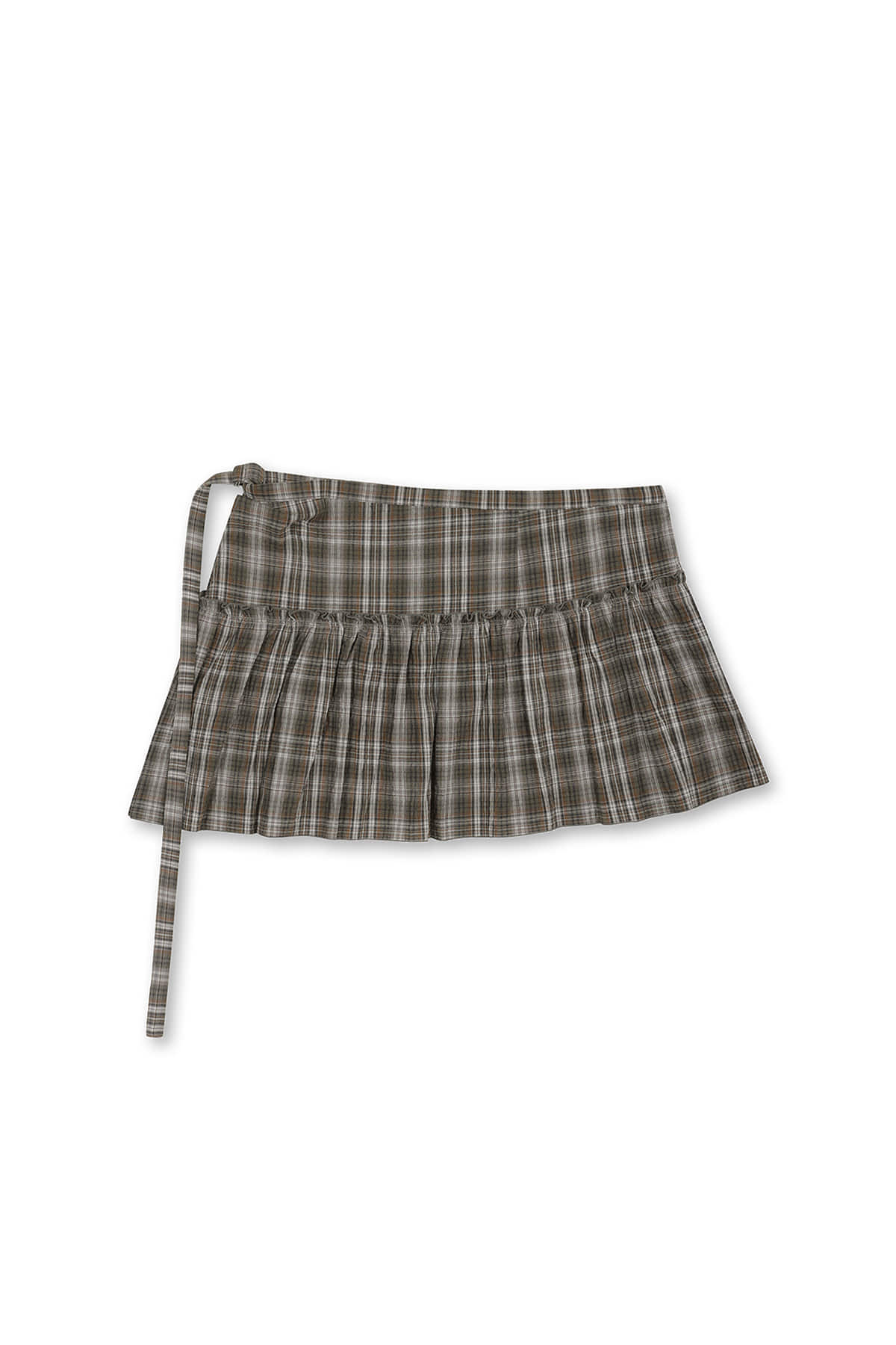 [matinkim] CHECK LAYERED SKIRT IN GREY