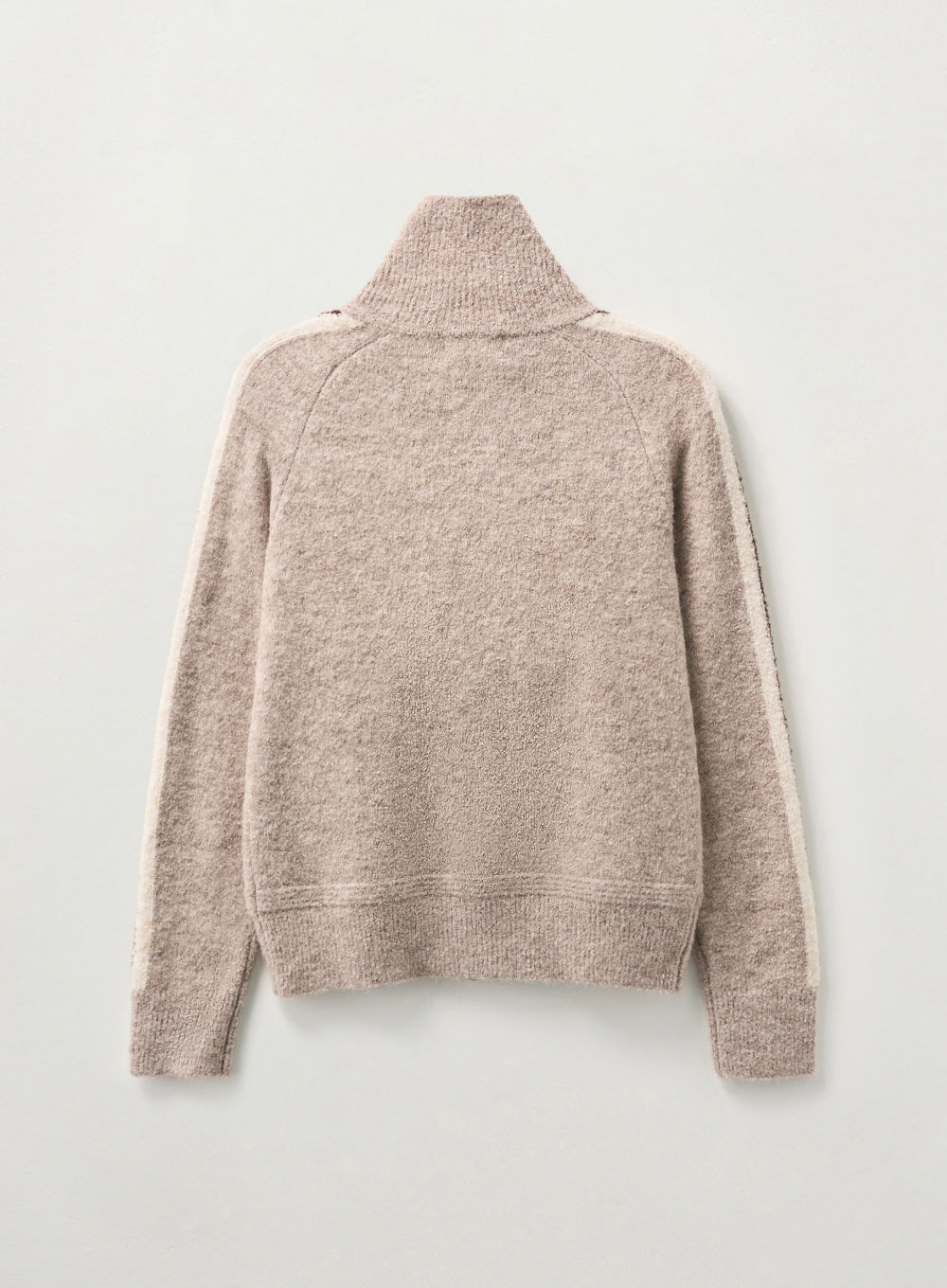 [satur] (W) Lawton Boucle Knit Zip-up - Oatmeal