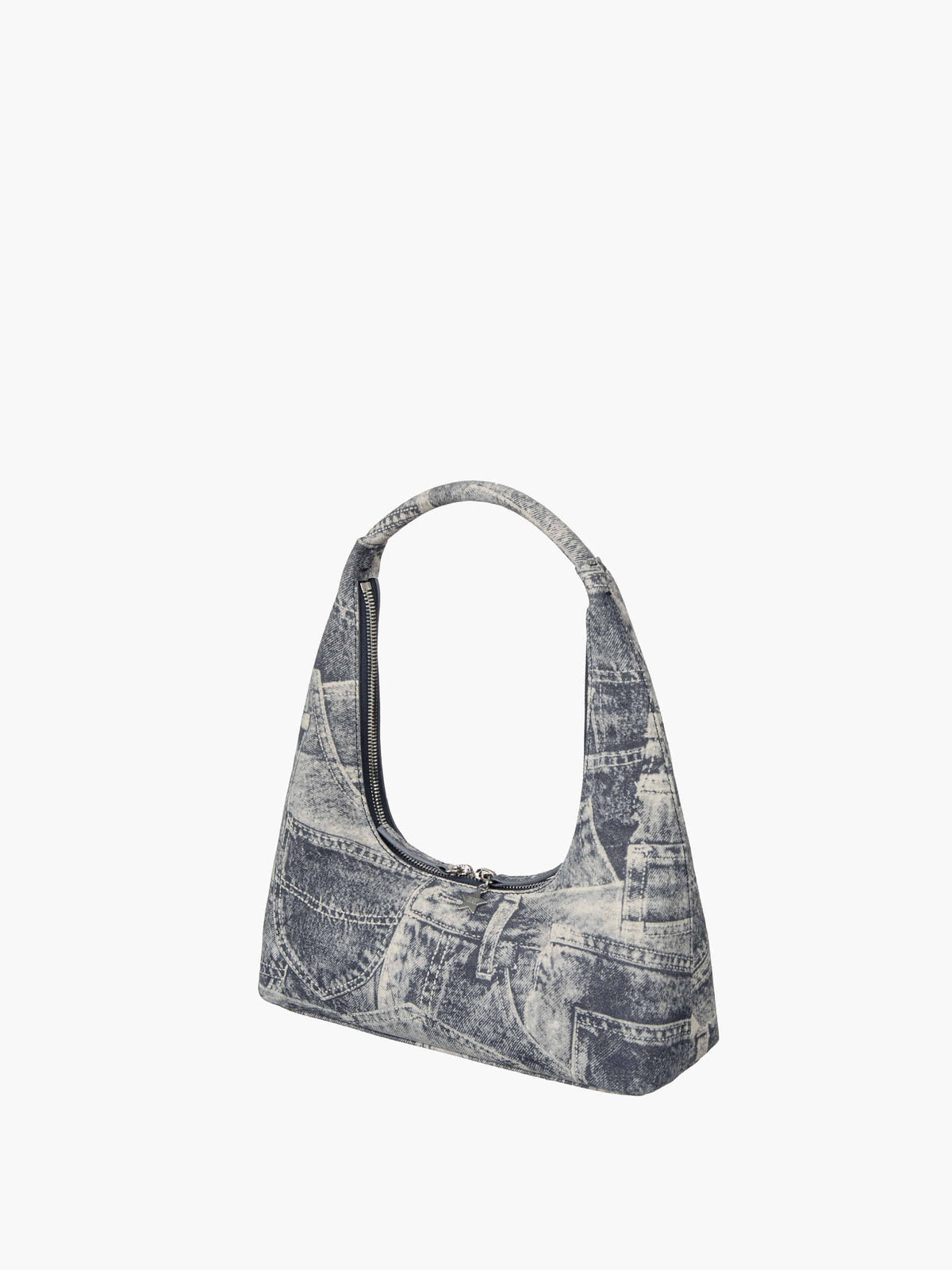 Margesherwood Hobo Shoulder light grey printed suede