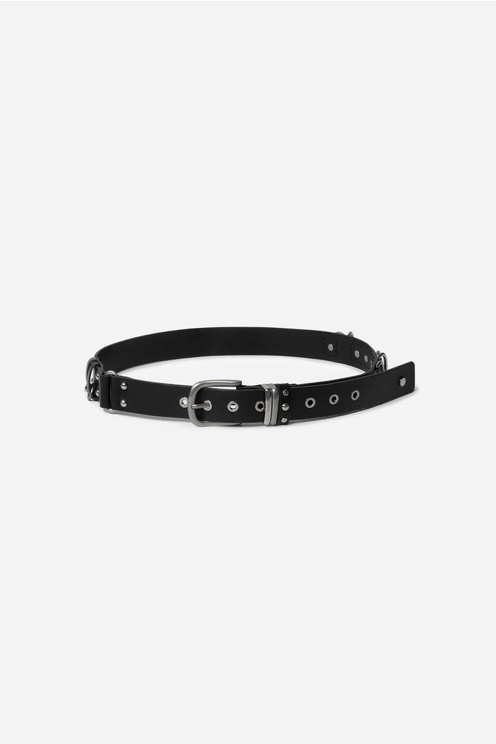 Instantfunk Multi Ring Leather Belt - Black