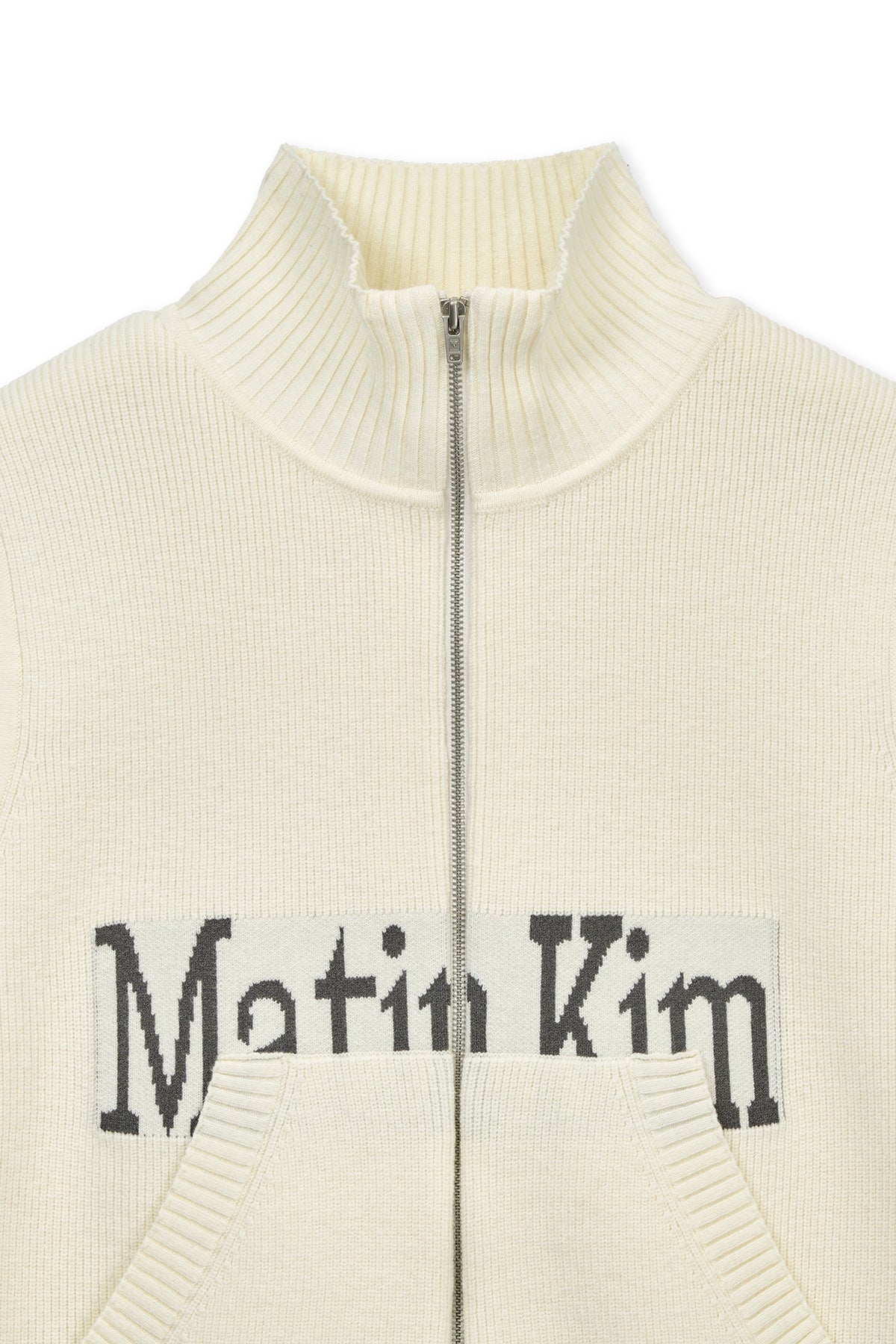 Matinkim Matin Kim Spell Point Knit Zip UP Vest IN Ivory