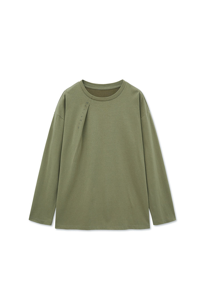 Matinkim Tuck Point Long Sleeve Top For Men IN Light Khaki