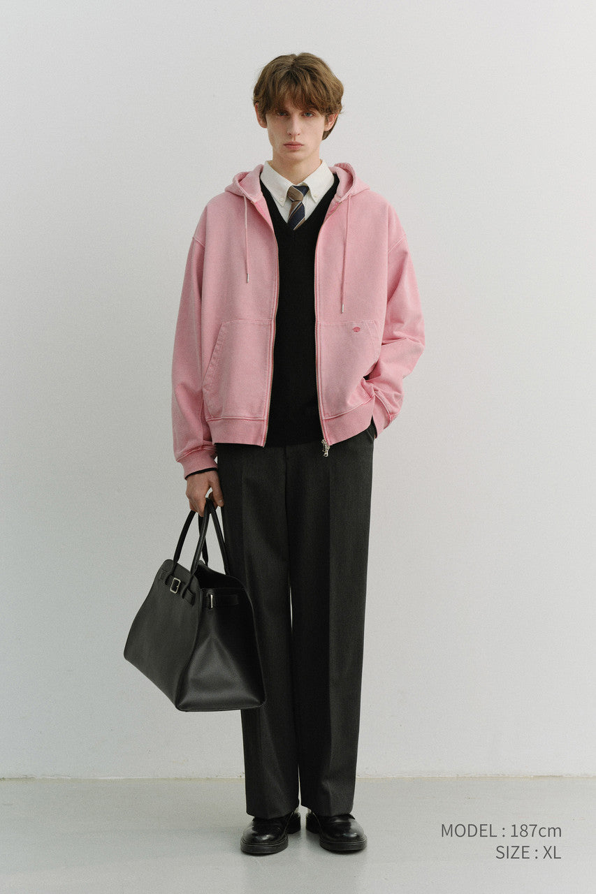 Dunst Unisex Garment Dyed Zip-Up Hoodie Light Pink