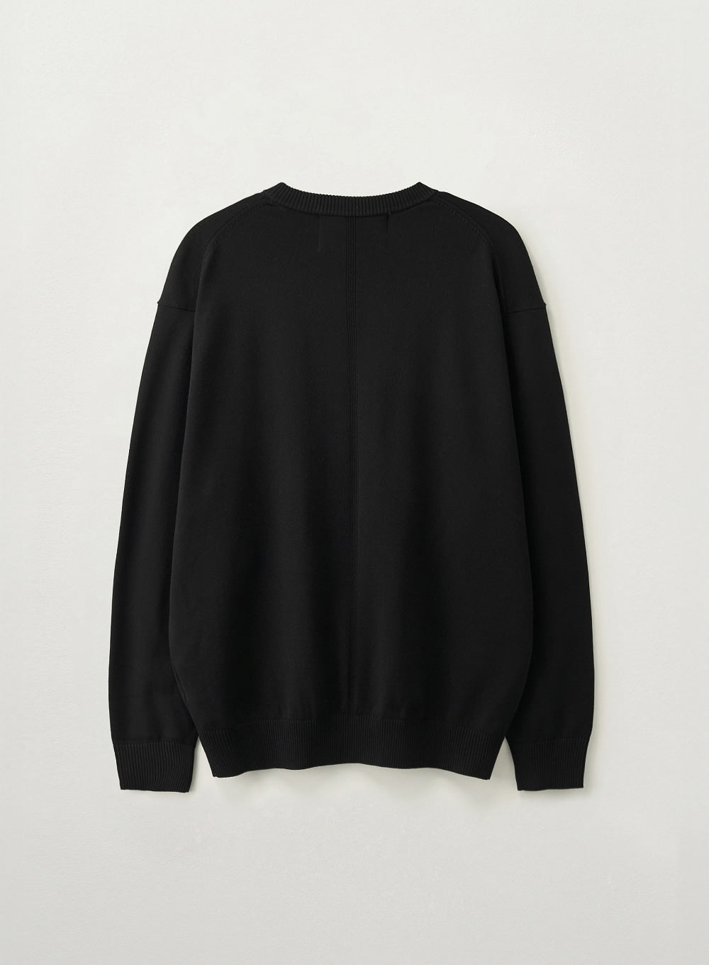 satur Loren Basic Crewneck Knit - Black - View 2