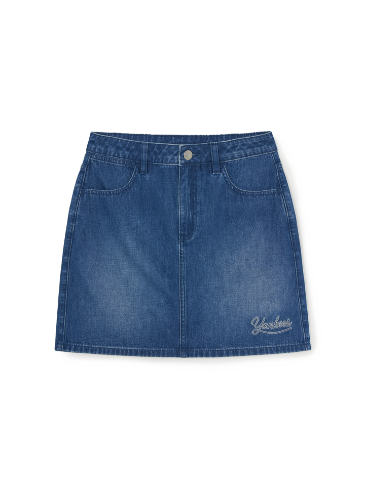 Mlb Women's Varsity Lettering Denim Skirt