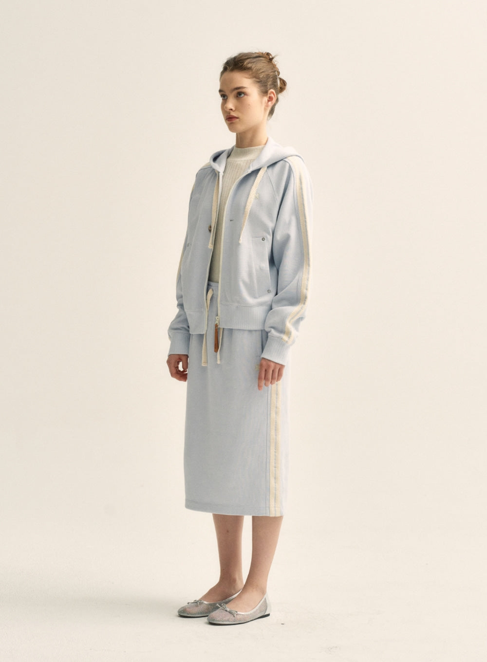 [satur] (W) Lawton Midi Skirt - Sky Blue