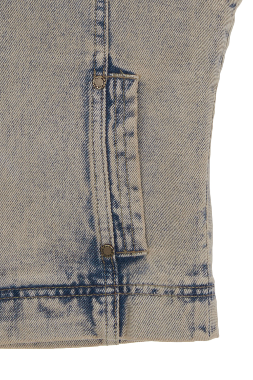 [matinkim] SLIM ZIP UP DENIM VEST IN BEIGE