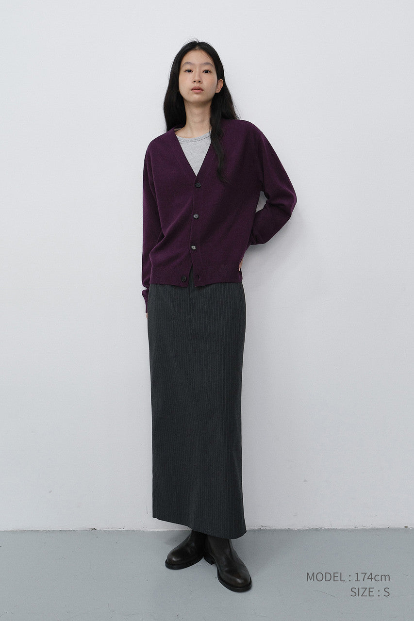 Dunst Unisex V-Neck Cardigan Plum