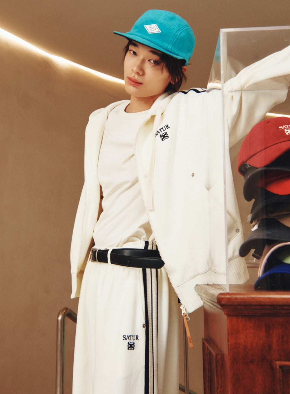 [satur] Fleece Reversible Camp Cap - Black