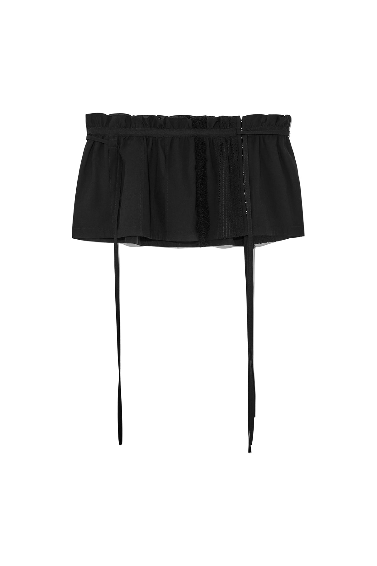 Matinkim Rough Patchwork Layered Skirt IN Black