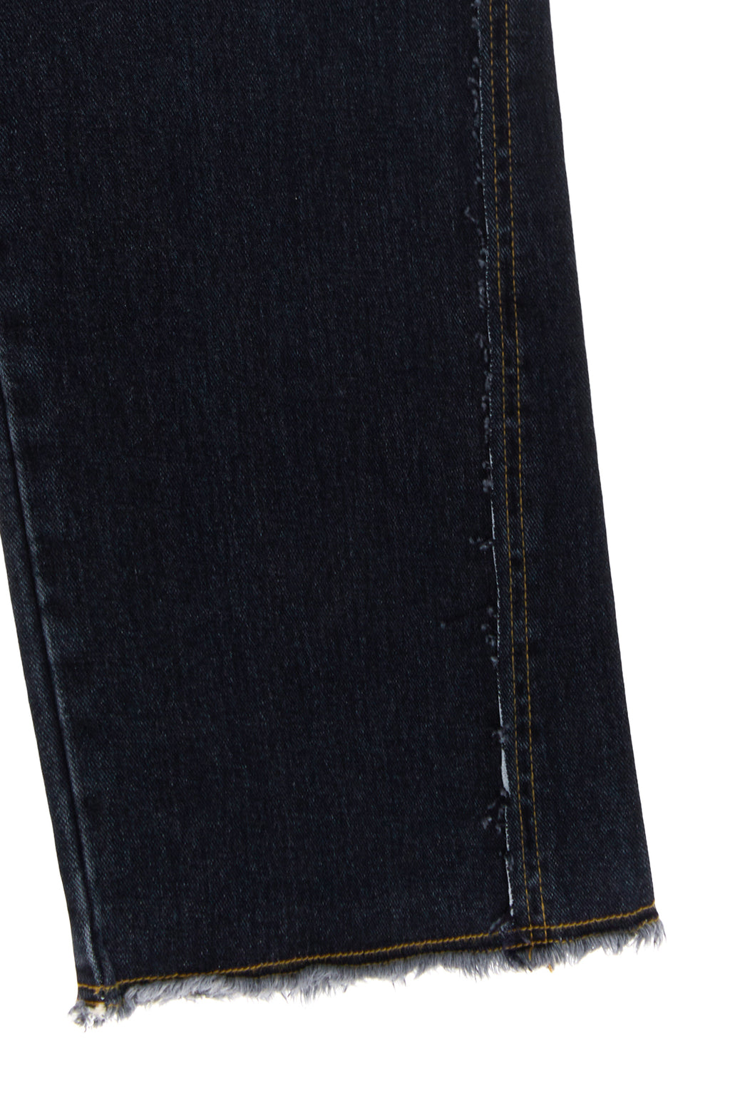 [matinkim] WAIST STRING BELTED DENIM PANTS IN NAVY