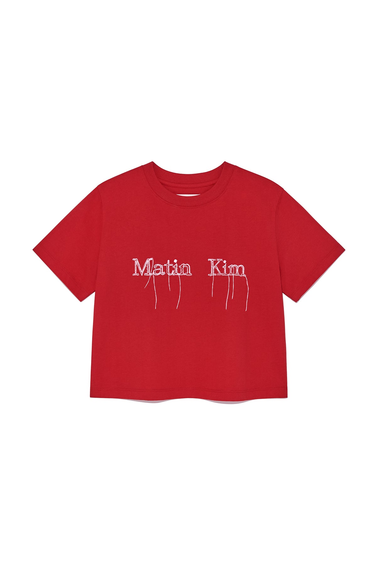 Matinkim Logo Thread Point Crop Top IN Red